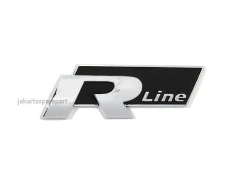 Emblem Tempel R Line Warna Hitam Chrome