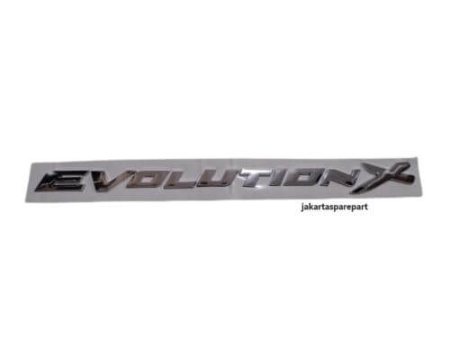 Emblem Tulisan Evolution X Warna Chrome Ukuran 36 x 2.2cm