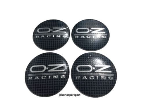 Emblem Velg OZ Racing Abu Hitam Model Tempel Ukuran 56mm